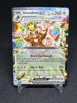 Greedent ex 179/197 Obsidian Flames Double Rare Holo Pokemon Card NM - Image 1
