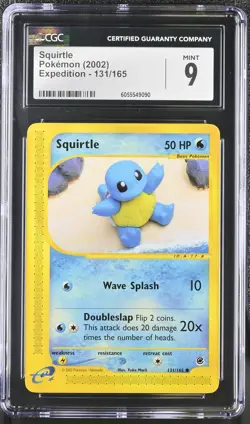 CGC 9 MINT Squirtle 2002 Expedition 131/165 Pokemon Card - Image 1