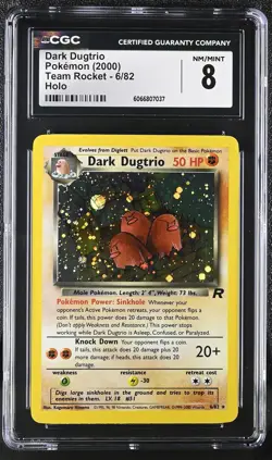 CGC 8 Dark Dugtrio 2000 Team Rocket 6/82 Holo Pokemon Card - Image 1