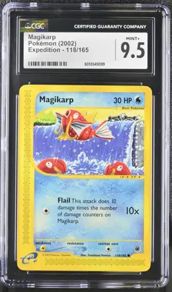 CGC 9.5 MINT+ Magikarp 2002 Expedition 118/165 Pokemon Card - Image 1