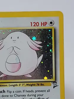 Chansey Base Set 2 Holo Rare Swirl Unlimited Pokemon Card WOTC 3/130 - LP - Image 3