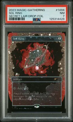 2023 MTG SECRET LAIR DROP FOIL #1494 SOL RING PSA 7 - Image 1