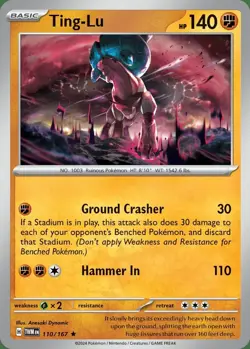 4x NM-Mint Ting-Lu - 110/167 - Holo Rare Pokemon Twilight Masquerade - Image 1