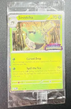 Pokemon SEALED Stamped Promo - Sinistcha Twilight Masquerade 022/167 + RH Match - Image 2