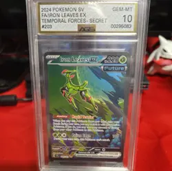 Iron Leaves EX AGS 10 GEM MINT Temporal Forces 203/162 Secret Art Rare Pokemon - Image 1