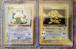 Pokemon TCG Snorlax and Electabuzz Non-Holo Base Set 2 Rare Near Mint! - Image 1