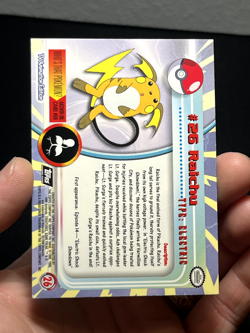 Topps Pokemon TV Animation Series 1 HOLO FOIL Embossed Rays Raichu #26 - Image 3