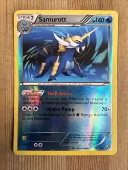 Pokemon TCG Samurott Black and White 32/114 Reverse Holo Rare LP - Image 1