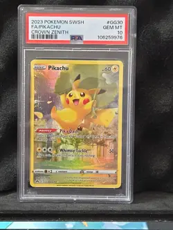 Pokemon TCG Crown Zenith 2023 Pikachu Full Art GG30/GG70 PSA 10 Gem Mint - Image 1