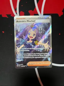 Acerola’s Mischief 165/132 Full Art Secret Rare Pokemon Card Mega Evolutions - Image 1
