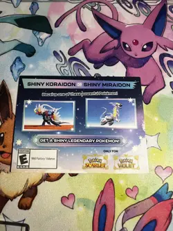 Pokemon Scarlet and Violet Shiny Koraidon OR Miraidon Gamestop Promo Card Code - Image 1