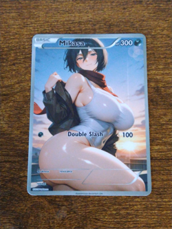 Beautiful Waifu Card - Mikasa Roof - Goddess ACG Custom DIY Fan Art Card - Image 1