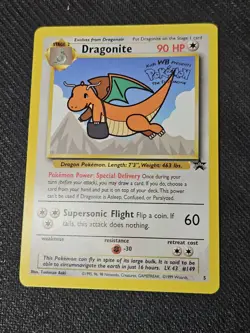 Pokemon Card Dragonite #5 RARE First Movie Stamped Black Star Promo WOTC NM- - Image 1
