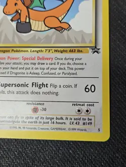 Pokemon Card Dragonite #5 RARE First Movie Stamped Black Star Promo WOTC NM- - Image 4
