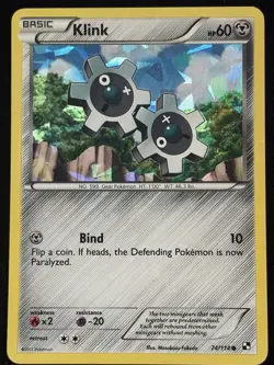 Klink Cracked Ice Holo 74/114 Black and White Pokemon Card LP - Image 1