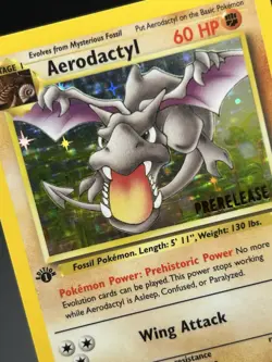 AERODACTYL Prerelease Pokemon Card - WOTC - 1st Edition Fossil 1/62 HOLO NM (C) - Image 5