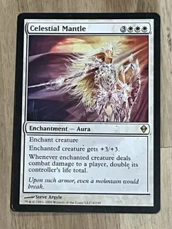 MTG Magic The Gathering Card Celestial Mantle 6/249 Zendikar Lightly Played LP - Image 1