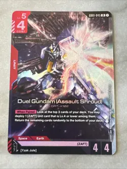 Duel Gundam (Assault Shroud) GD01-045 LR FOIL - Newtype Rising Gundam Card Game - Image 1