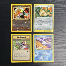 Vintage Pokemon TCG Black Star Promo 4 Cards - Meowth Articuno Entei Comp Error - Image 1