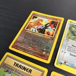 Vintage Pokemon TCG Black Star Promo 4 Cards - Meowth Articuno Entei Comp Error - Image 3