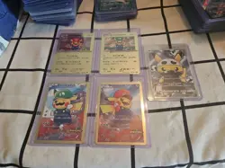 Pokemon TCG Mario And Luigi Pikachu Novelty Metal Cards. Also Include Ninja Pika - Image 1