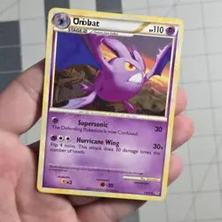 Crobat Misprint Error Text "Oriobat" HGSS Unleashed Pokemon Card 14/95 - Image 1