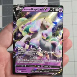 Galarian Rapidash V Miscut OC Weird Corners Error Promo Pokemon Card Swsh111 - Image 1