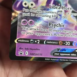 Galarian Rapidash V Miscut OC Weird Corners Error Promo Pokemon Card Swsh111 - Image 4