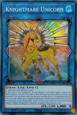 RA01-EN043 KNIGHTMARE UNICORN SUPER RARE 1ST EDITION YuGiOh CARD - Image 1