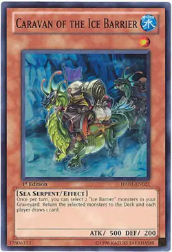 Yu-Gi-Oh Card - HA03-EN021 - CARAVAN OF THE ICE BARRIER (super rare holo) - NM/M - Image 1