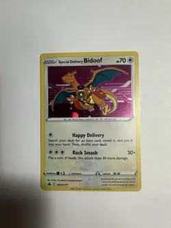 Special Delivery Bidoof SWSH177 Black Star Promo Pokemon Card! RARE LP / NM - Image 1