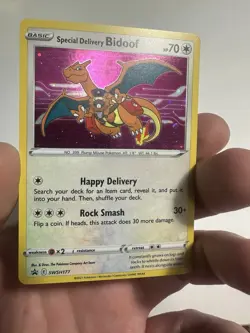 Special Delivery Bidoof SWSH177 Black Star Promo Pokemon Card! RARE LP / NM - Image 3