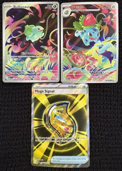 Pokemon Bulbasaur, Ivysaur And Mega Signal TCG Card Set - Image 1