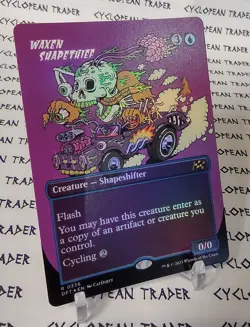FOIL Borderless WAXEN SHAPETHIEF mtg NM-M Aetherdrift Rare - Image 2