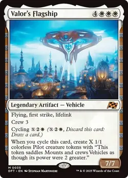 FOIL VALOR'S FLAGSHIP mtg EX/NM Aetherdrift 1 Mythic - Image 1
