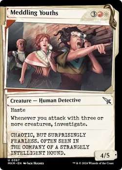 FOIL Showcase MEDDLING YOUTHS mtg NM-M Murders at Karlov Manor 1 Unc - Image 1