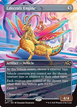 FOIL Borderless LIFECRAFT ENGINE mtg NM Aetherdrift 1 Rare - Image 1