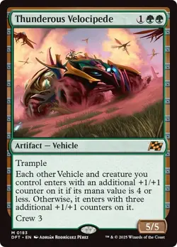 FOIL THUNDEROUS VELOCIPEDE x1 mtg NM Aetherdrift 1 Mythic - Image 1