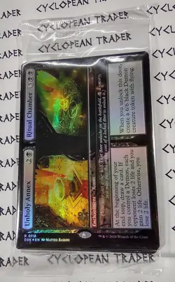 FOIL Prerelease UNHOLY ANNEX // RITUAL CHAMBER mtg SEALED Duskmourn Rare PROMO - Image 1