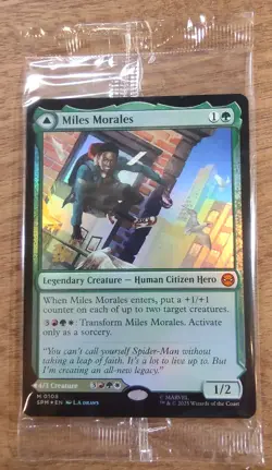 Prerelease FOIL MILES MORALES // ULTIMATE SPIDER-MAN mtg SEALED Mythic PROMO - Image 1