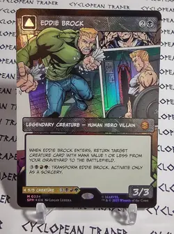 FOIL Borderless EDDIE BROCK // VENOM mtg NM Spider-Man Mythic PANEL - Image 1