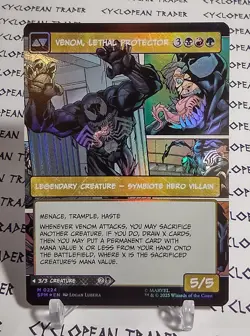 FOIL Borderless EDDIE BROCK // VENOM mtg NM Spider-Man Mythic PANEL - Image 2