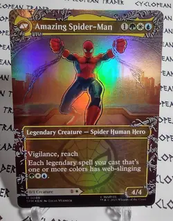 FOIL Borderless PETER PARKER mtg NM Spider-Man Mythic Web-Slinger - Image 2