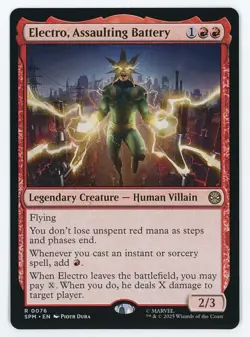Electro, Assaulting Battery #0076 MTG Marvel's Spider-Man Magic The Gathering - Image 1