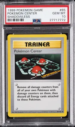 1999 POKEMON BASE SET SHADOWLESS #85 POKEMON CENTER PSA 10 - Image 1