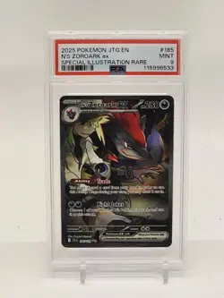 N'S Zoroark Ex 2025 Pokemon Jtg En-Journey Together #185 Illustration Rare PSA 9 - Image 1