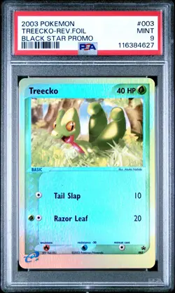 PSA 9 MINT 2003 POKEMON BLACK STAR PROMO #003 TREECKO-REV.FOIL BLACK STAR PROMO - Image 1