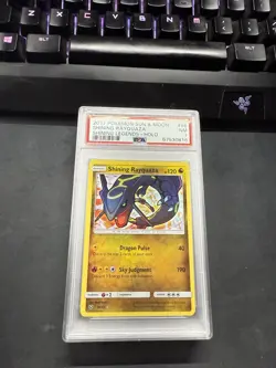 2017 POKEMON SUN & MOON SHINING LEGENDS #56 SHINING RAYQUAZA-HOLO PSA 7 - Image 1