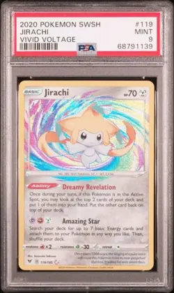 Pokemon Jirachi PSA 9 Amazing Rare Vivid Voltage 119/185 Holo 119 TCG Mint - Image 1