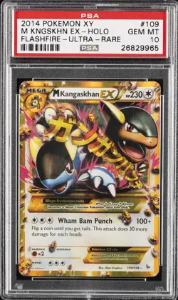 2014 POKEMON XY FLASHFIRE ULTRA RARE #109 M KANGASKHAN EX PSA 10 - Image 1
